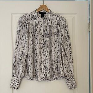 Maison CinqCent Snake Print Blouse – Long Sleeve Top XS